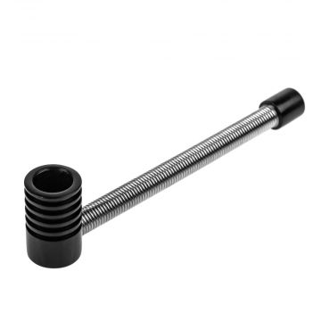 Large Twister Spring Pipe - Black - Front View 