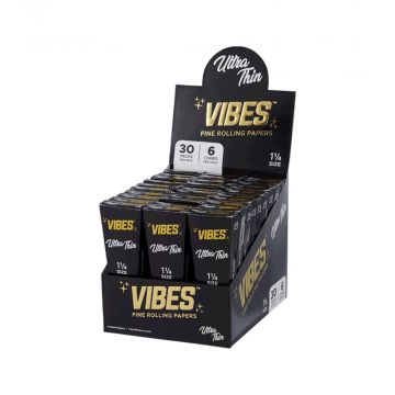 VIBES 1 ¼ Ultra Thin Pre-Rolled Cones | Box