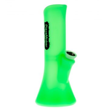 PieceMaker Kali Beaker Base Silicone Bong | Green Glow - Side View 1