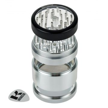 Kannastör 2.5 inch Aluminium 4-part Grinder | Clear Top - Disassembled 