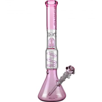 Blaze Glass - Premium Spiral Perc Beaker Base Ice Bong - Pink