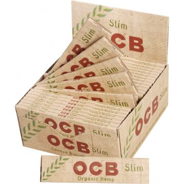 OCB King Size Organic Hemp Slim Rolling Papers - Box of 50 Packs