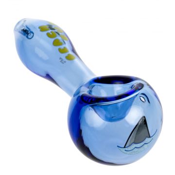 The Beach Bum Glass Spoon Pipe | Shark Fin | Blue