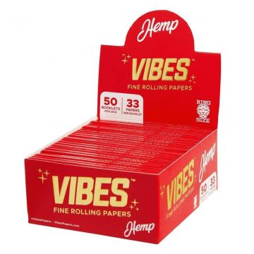 VIBES King Size Slim Hemp Rolling Papers | Box