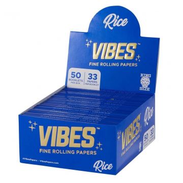 VIBES King Size Slim Rice Rolling Papers | Box