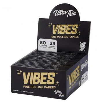 VIBES King Size Slim Ultra Thin Rolling Papers | Box
