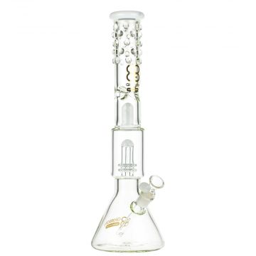Glasscity Limited Edition Beaker Ice Bong with Showerhead Perc | White - Side View 1