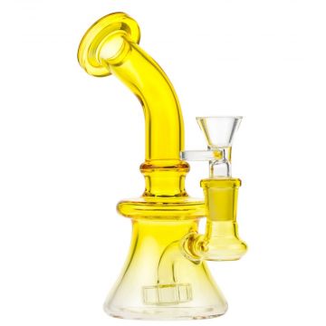 Glasscity Glass Bubbler with Showerhead Diffuser | Yellow - Side View 1