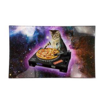 V Syndicate Glass Rolling Tray DJ Cat | Large