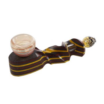 Hybrid Pipe H3 - Wood Pipe with Glass Bowl and Mouthpiece 1