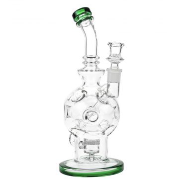 Glasscity Swiss Egg Bong with HoneyComb Perc | Green - Side View 1