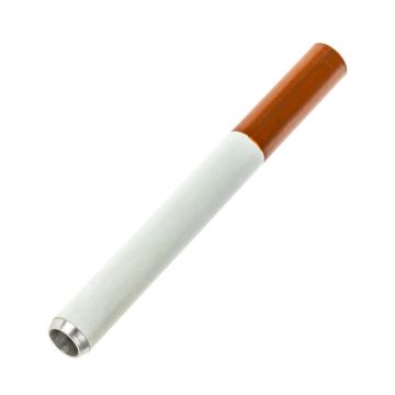 Cigarette Style One-Hitter Pipe with Brown Filter - Front View 