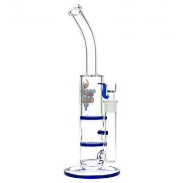 Black Leaf - Glass Bong with Double HoneyComb Disc Perc - 36cm - Side View 1