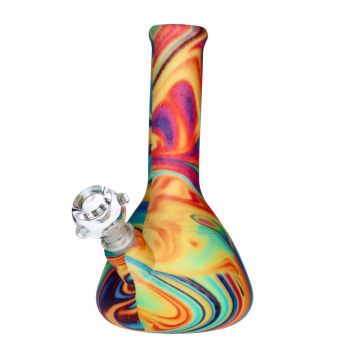 Silicone Beaker base Bong with Glass Downstem and Bowl | 5 Inch | side view 1