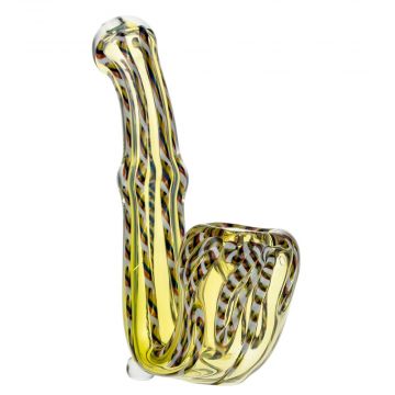 Glasscity Fumed Glass Sherlock Pipe with Multicolored Canes - Side View 1
