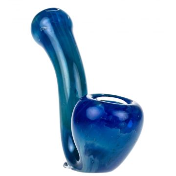 Glasscity Blue Glass Sherlock Pipe with Glass Feet - Side View 1