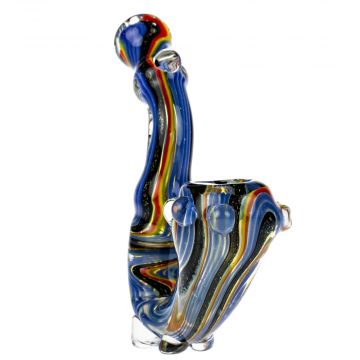 Glasscity Dichroic Wig Wag Sherlock Pipe - Side View 1