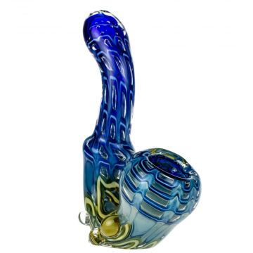 Glasscity Reticello Sherlock Pipe with Clear Magnifiers - Side View 1