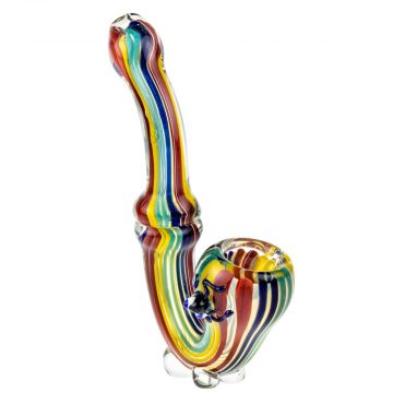 Glasscity Inside-out Rainbow Sherlock Pipe with Critter - Side View 1