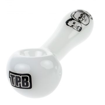 Trailer Park Boys Glass Spoon Pipe | White - Side View 1