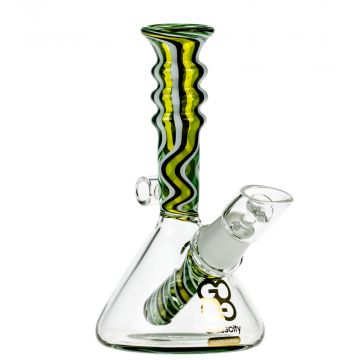 Glasscity Limited Edition Mini Beaker Dab Rig | Green Swirl - Side View 1