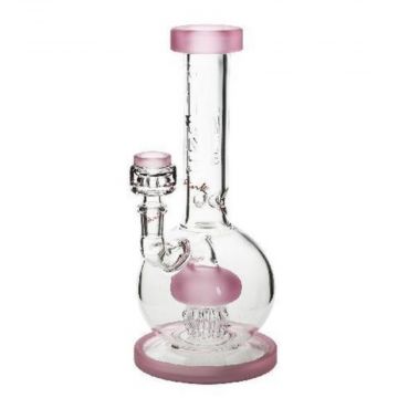 Pure Glass Zuma Ice Bong with 10-Arm Jellyfish Perc | 10 Inch | Pink Frost