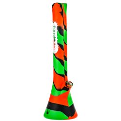 PieceMaker Kahuna Beaker Base Silicone Bong | Green/Black/Red