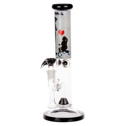 G-Rollz Banksy Straight Tube Percolator Bong | Speeding Tricycle | side view 1