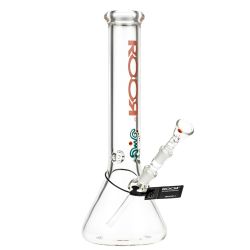 ROOR Little Sista Beaker Ice Bong 7.0mm Red logo | 35cm | 14.5mm - Side View 1